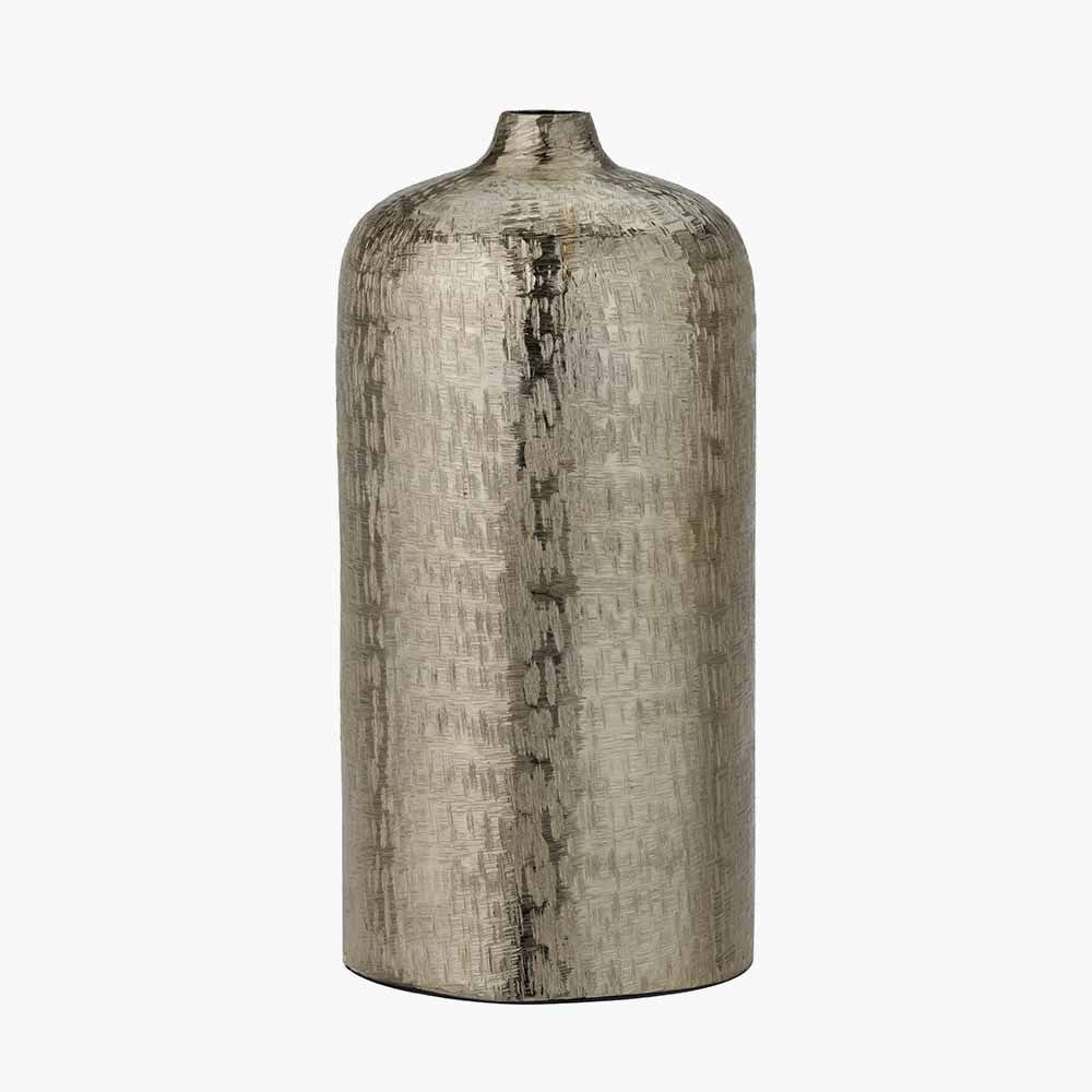 Gold Metal Hammered Vase Tall.