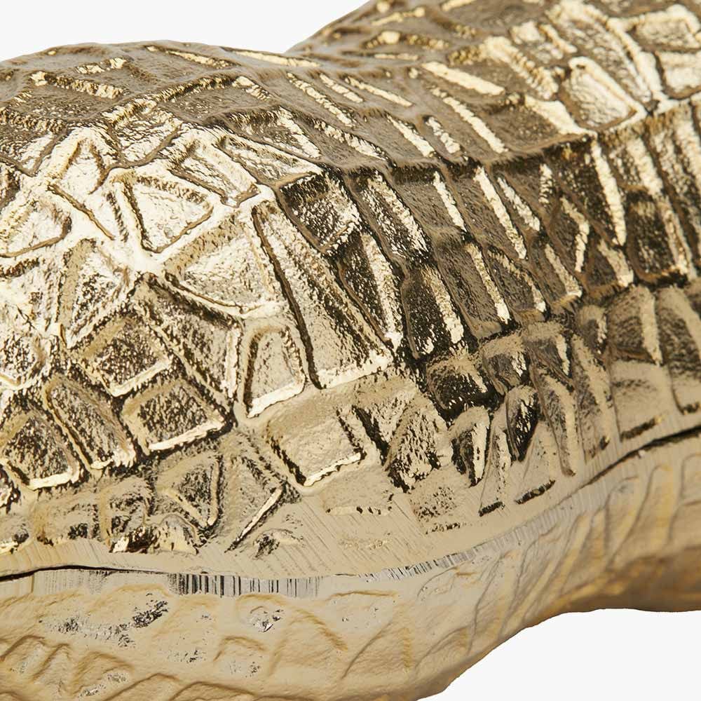 Gold Metal Peanut Lidded Trinket Bowl.