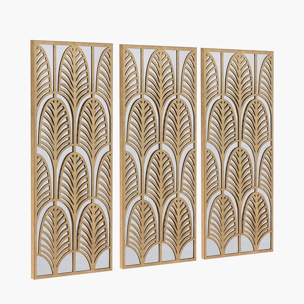 Pacific Lifestyle Accessories Gold Metal Rectangular Mirrored Wall Art House of Isabella UK