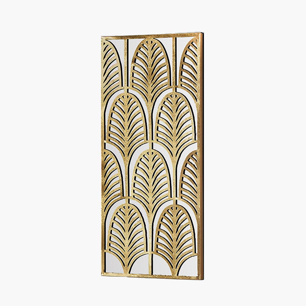 Pacific Lifestyle Accessories Gold Metal Rectangular Mirrored Wall Art House of Isabella UK