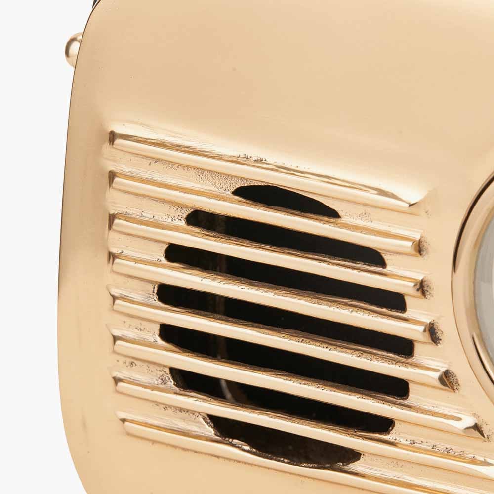 Gold Metal Retro Radio Style Table Clock.