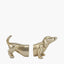 Gold Metal Sausage Dog Book Ends.