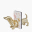 Gold Metal Sausage Dog Book Ends.