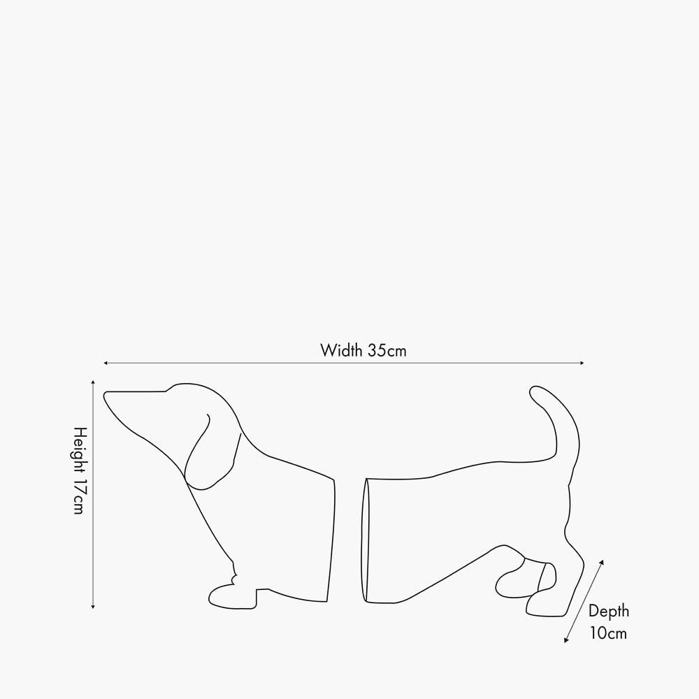 Gold Metal Sausage Dog Book Ends.