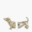 Gold Metal Sausage Dog Book Ends.