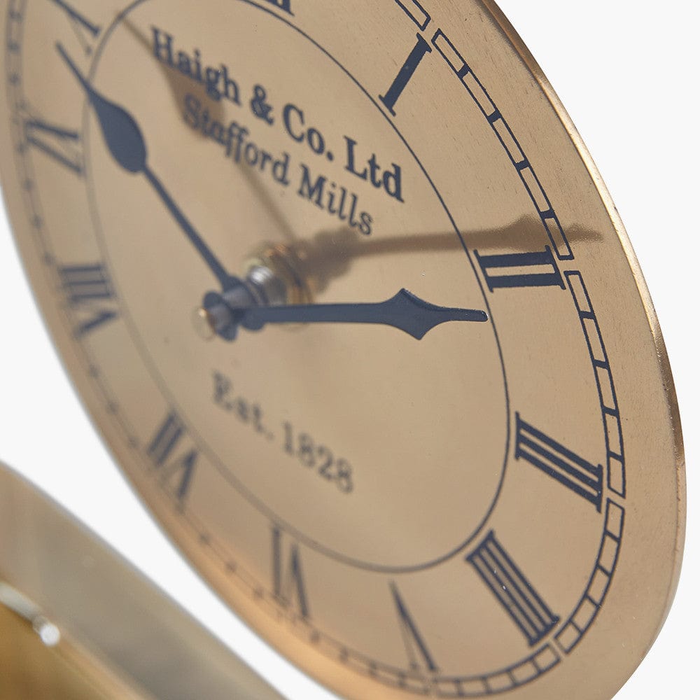 Gold Square Framed Standing Table Clock.