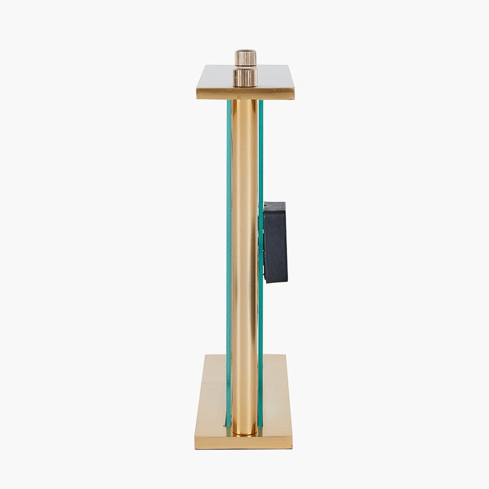 Gold Square Framed Standing Table Clock.