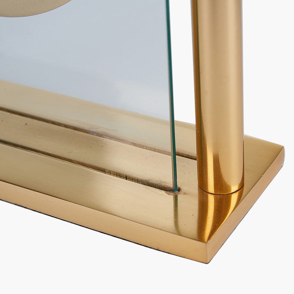 Gold Square Framed Standing Table Clock.