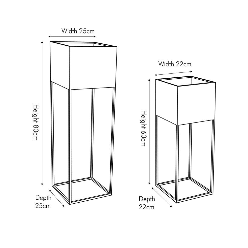 Pacific Lifestyle Accessories Graphite Metal Set of 2 Planters House of Isabella UK