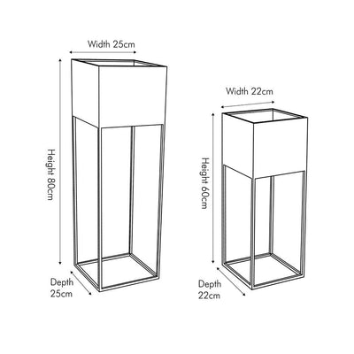 Pacific Lifestyle Accessories Graphite Metal Set of 2 Planters House of Isabella UK