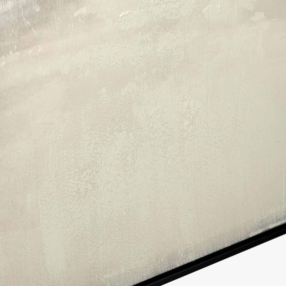 Grey and White Abstract Canvas with Black Frame.