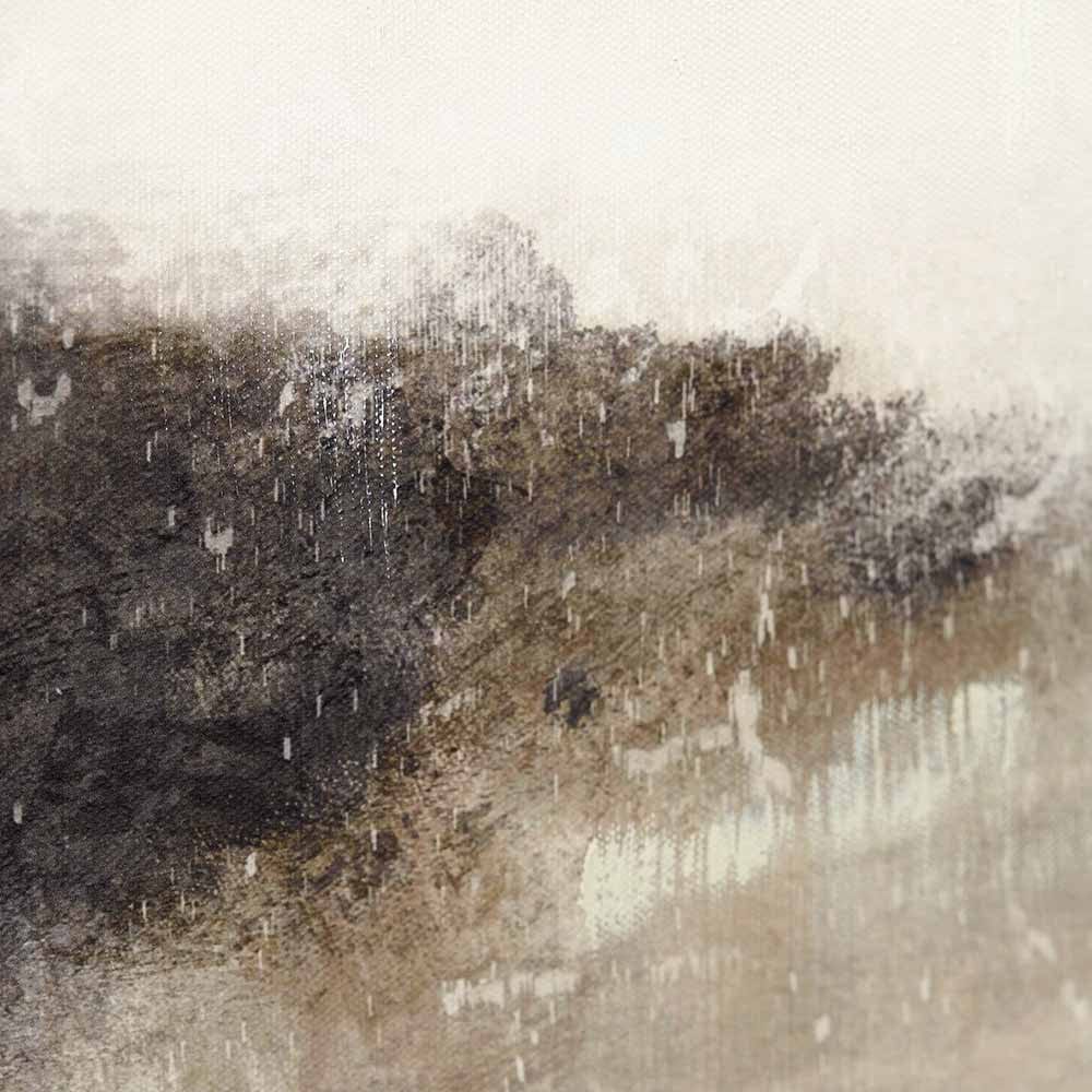 Grey and White Abstract Canvas with Black Frame.