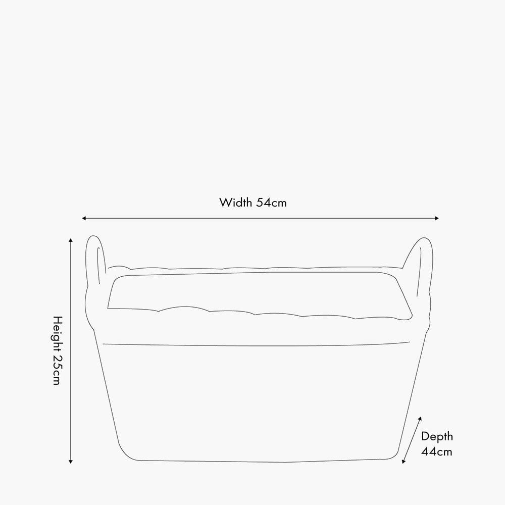 Grey Kubu Rectangular Handled Laundry Basket.