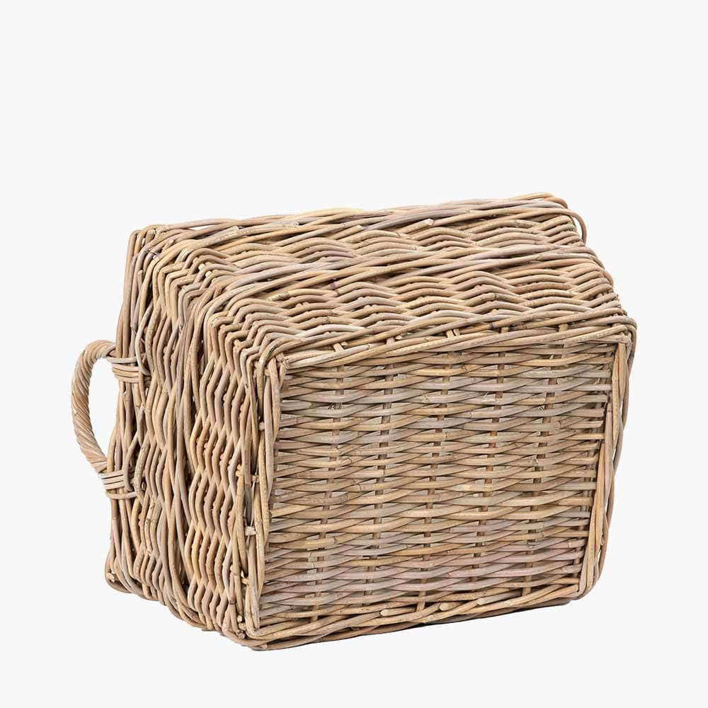 Grey Kubu Rectangular Handled Laundry Basket.