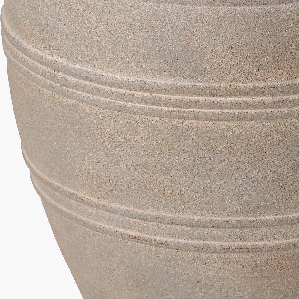 Grey Wash Fibrestone Decorative Vase with Handles.