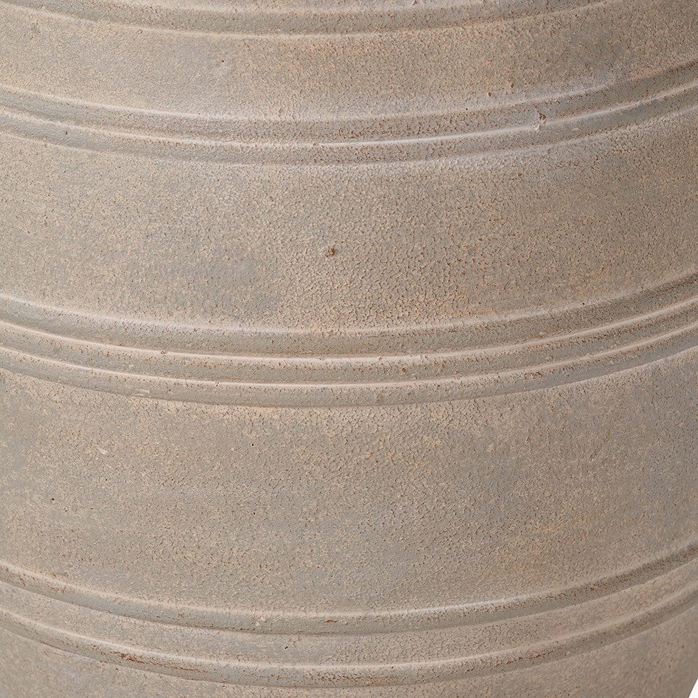 Grey Wash Fibrestone Decorative Vase with Handles.