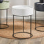 Pacific Lifestyle Accessories Hugo White Wood Veneer and Black Metal Storage Table House of Isabella UK