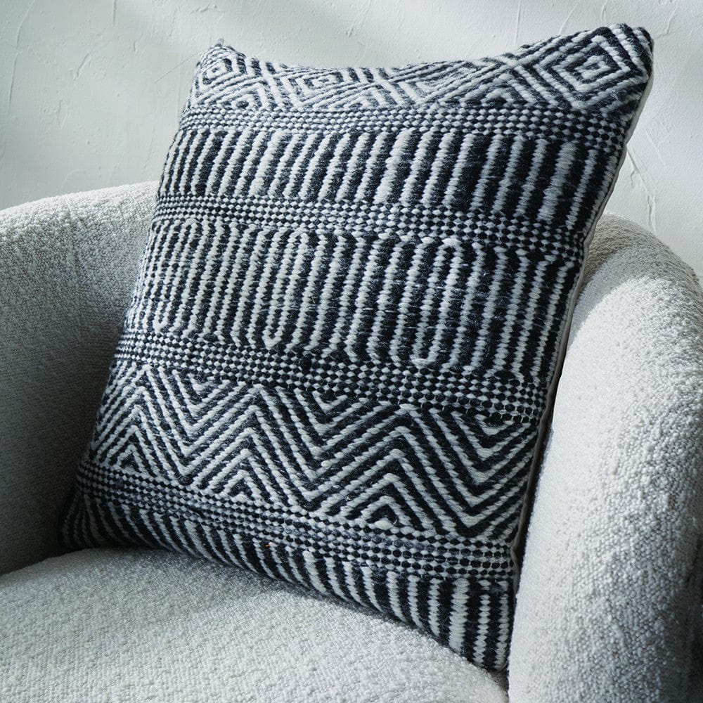 Pacific Lifestyle Accessories Indoor Outdoor Black and White Inca Design Scatter Cushion House of Isabella UK