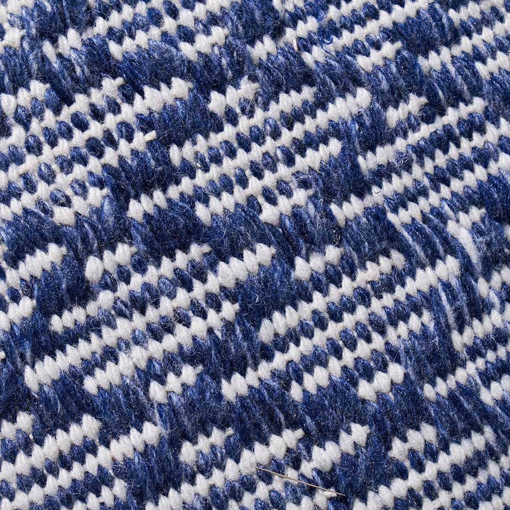Indoor Outdoor Denim Blue and White Ikat Design Scatter Cushion.