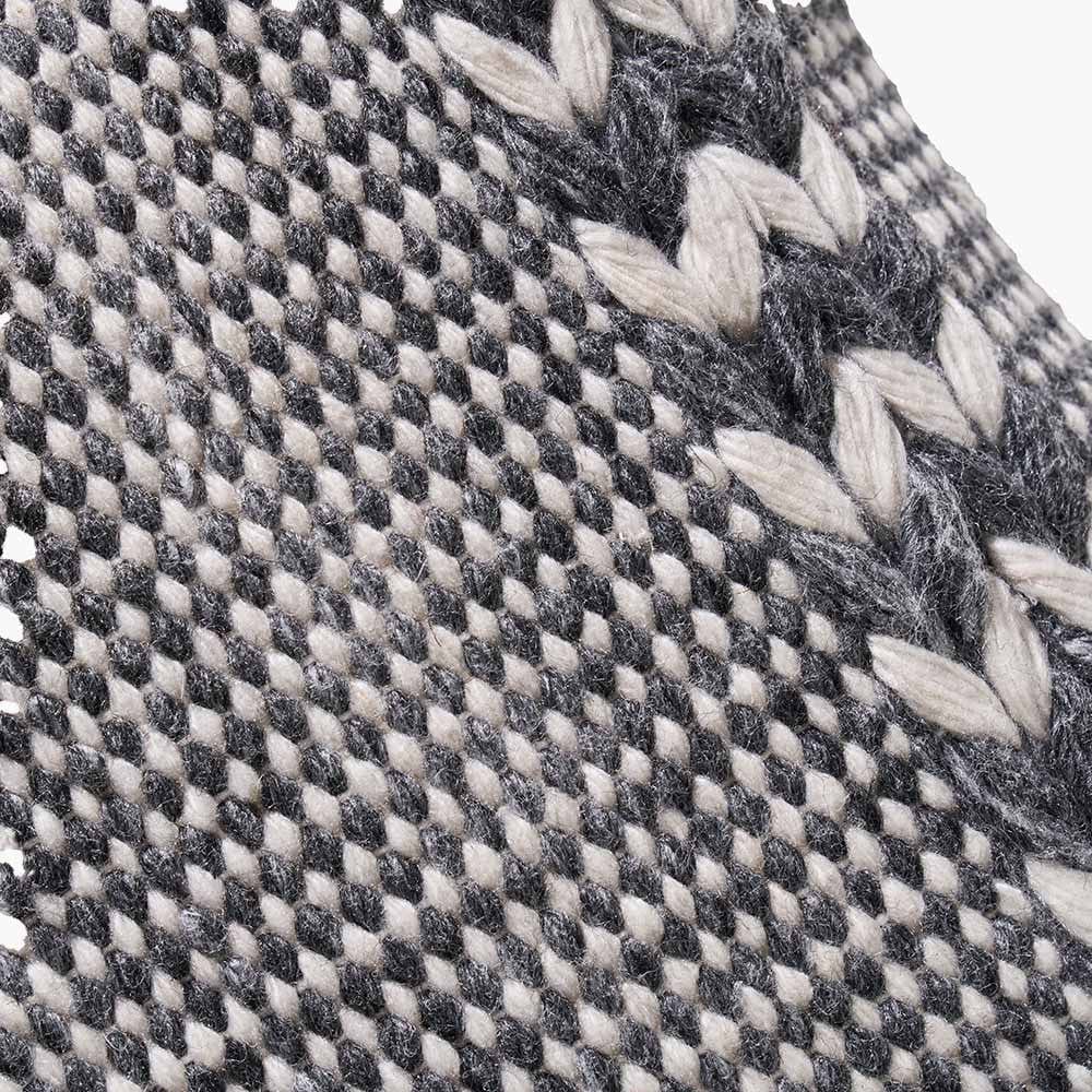 Indoor Outdoor Grey and White Plaited Stripe Design Scatter Cushion.