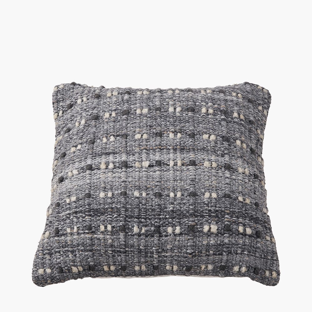 Indoor Outdoor Grey Double Stitch Design Scatter Cushion.