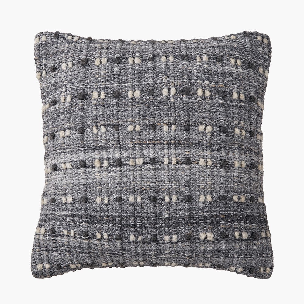Indoor Outdoor Grey Double Stitch Design Scatter Cushion.