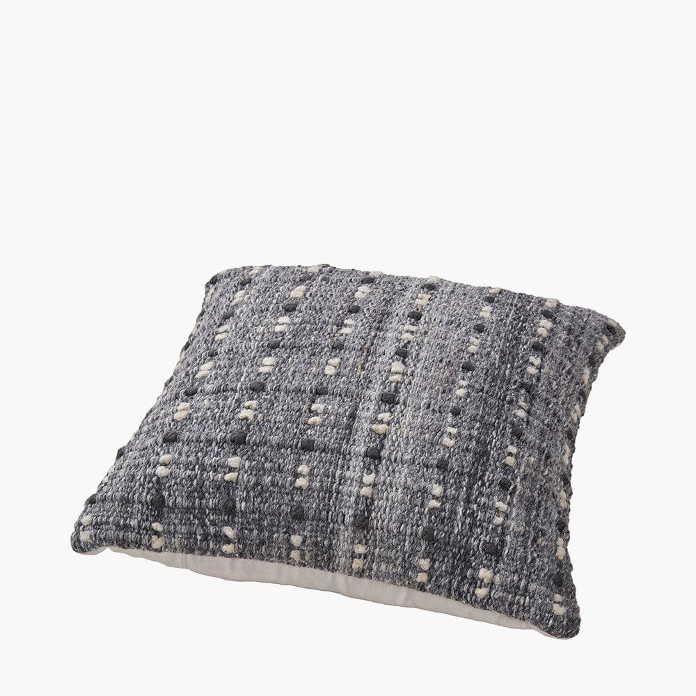 Indoor Outdoor Grey Double Stitch Design Scatter Cushion.