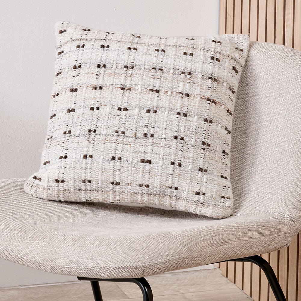 Indoor Outdoor Natural Double Stitch Design Scatter Cushion.