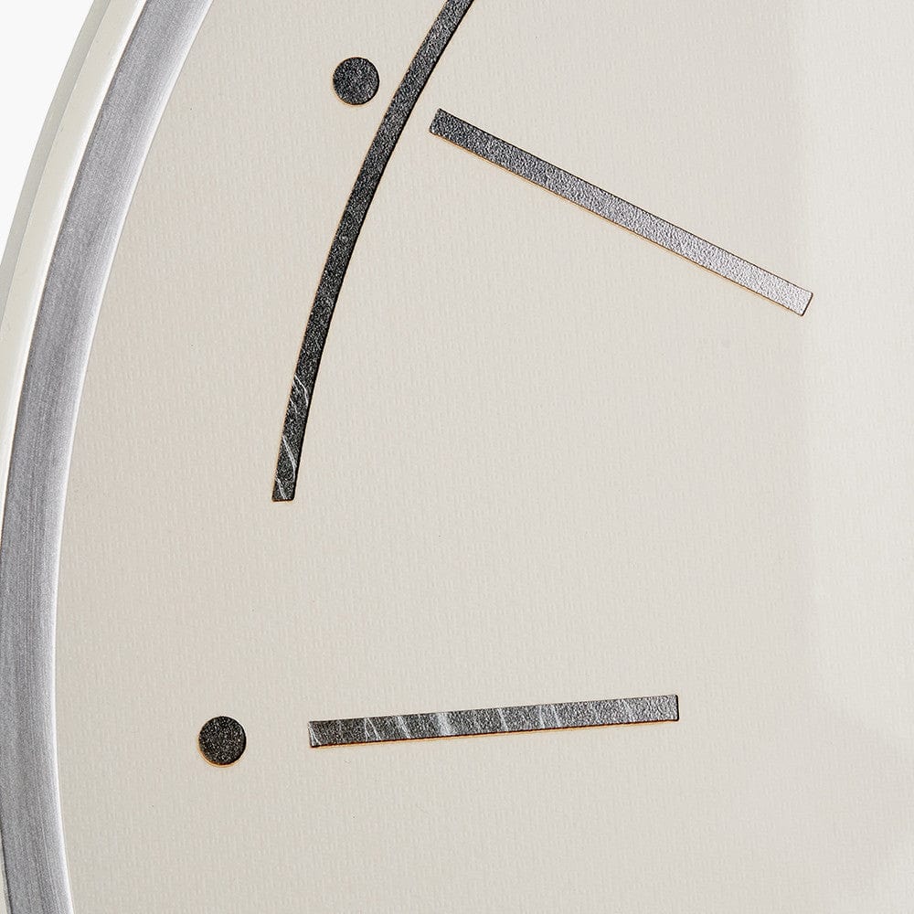 Ivory and Silver Wood Working Cog Wall Clock.