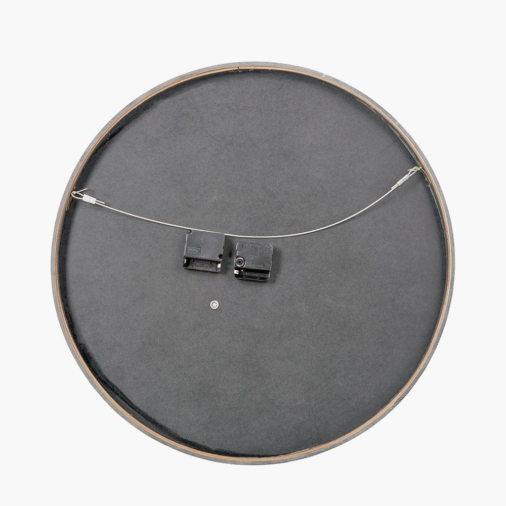 Ivory and Silver Wood Working Cog Wall Clock.