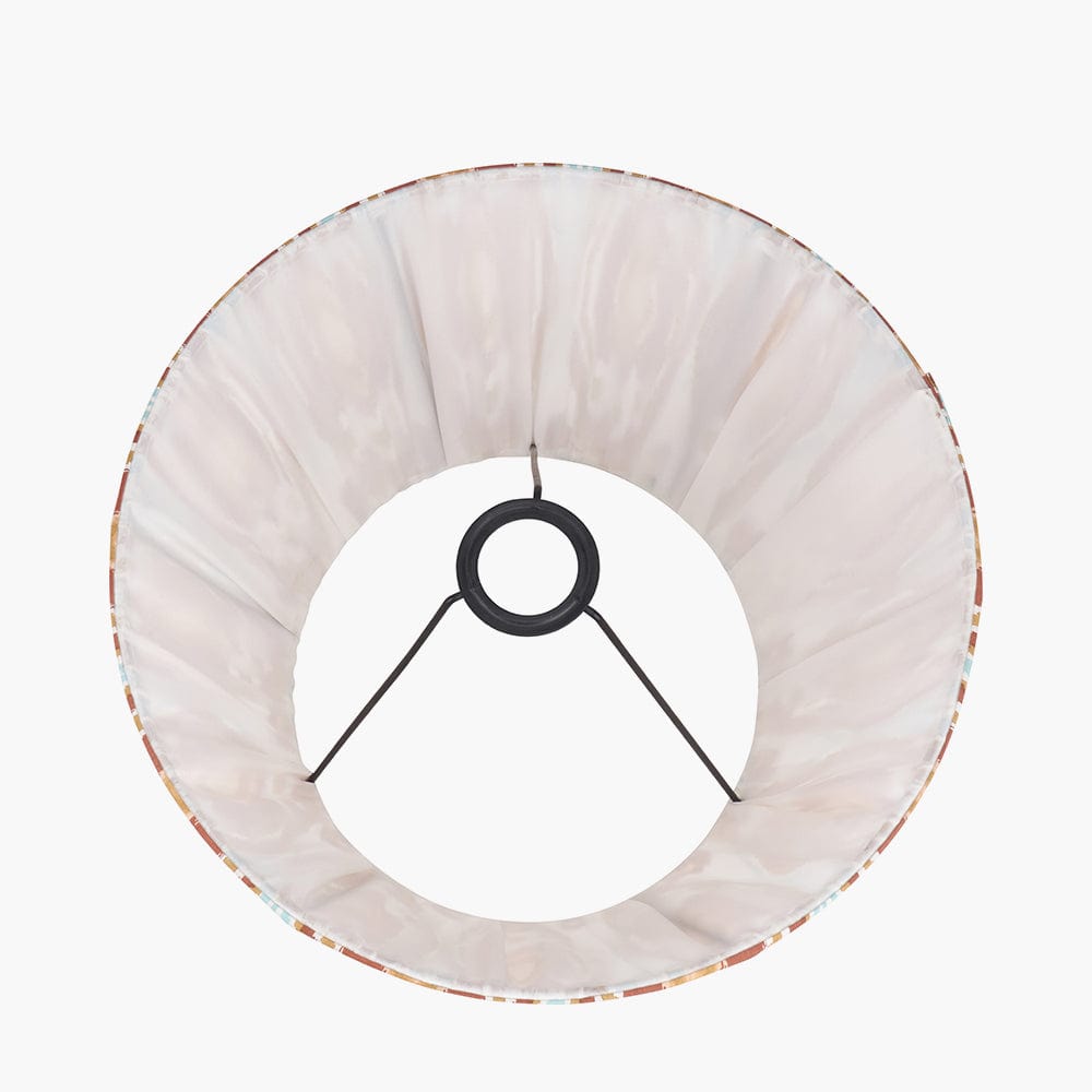 Izara 45cm Cinnamon Ikat Patterned Mushroom Pleat Tapered Lampshade.