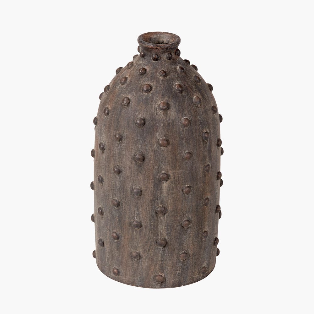 Pacific Lifestyle Accessories Kali Textured Dot Grey Stoneware Vase House of Isabella UK