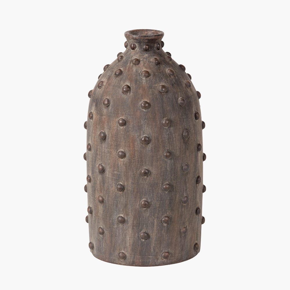 Pacific Lifestyle Accessories Kali Textured Dot Grey Stoneware Vase House of Isabella UK