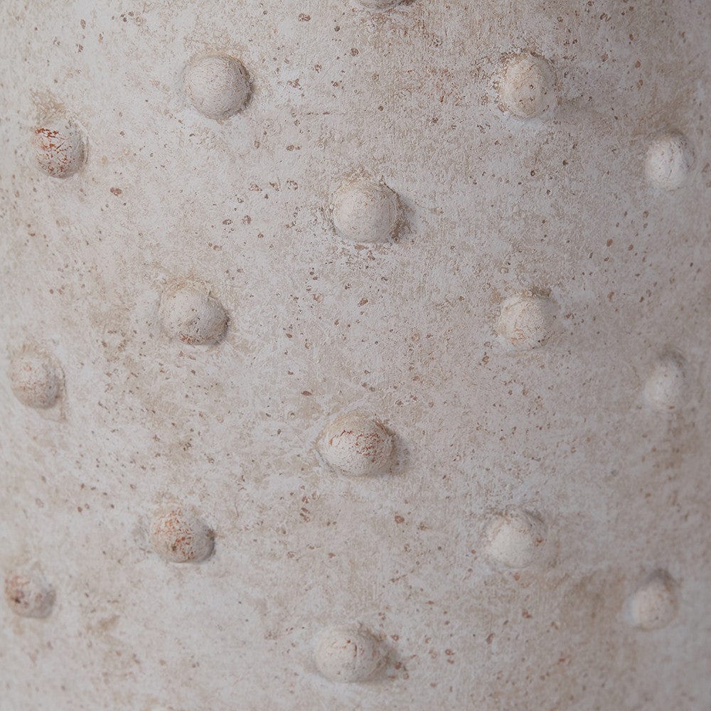 Kali Textured Dot Light Grey Stoneware Vase.