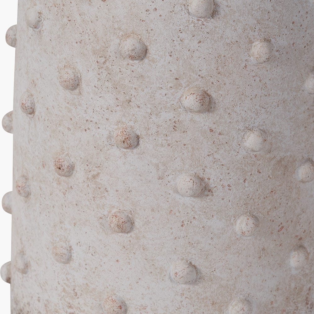 Kali Textured Dot Light Grey Stoneware Vase.