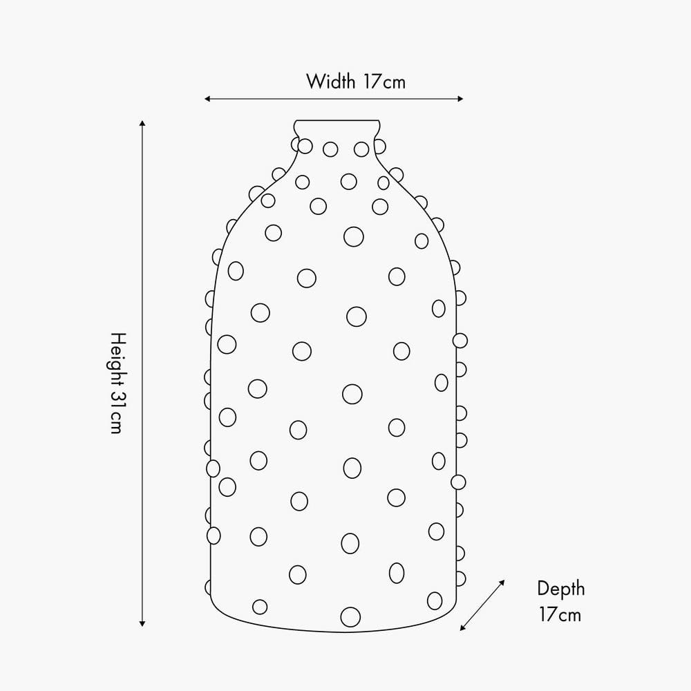 Kali Textured Dot Light Grey Stoneware Vase.