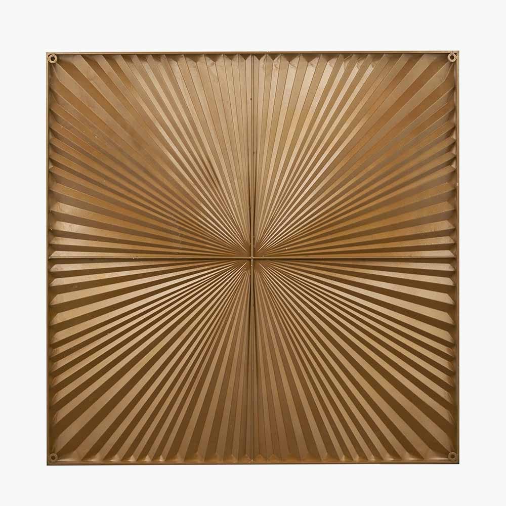 Light Grey and Gold Metal Starburst Wall Art.