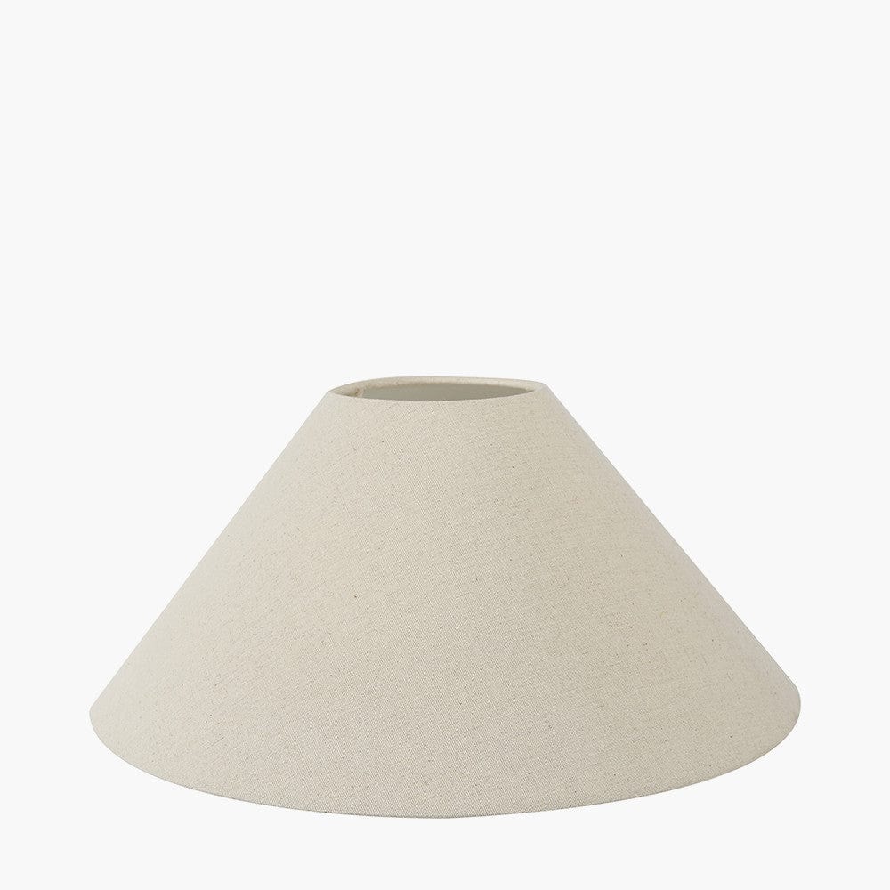 Lulia Antique Finish Stoneware Table Lamp Base with Harley 40cm Slubby Hopsack Empire Lampshade.