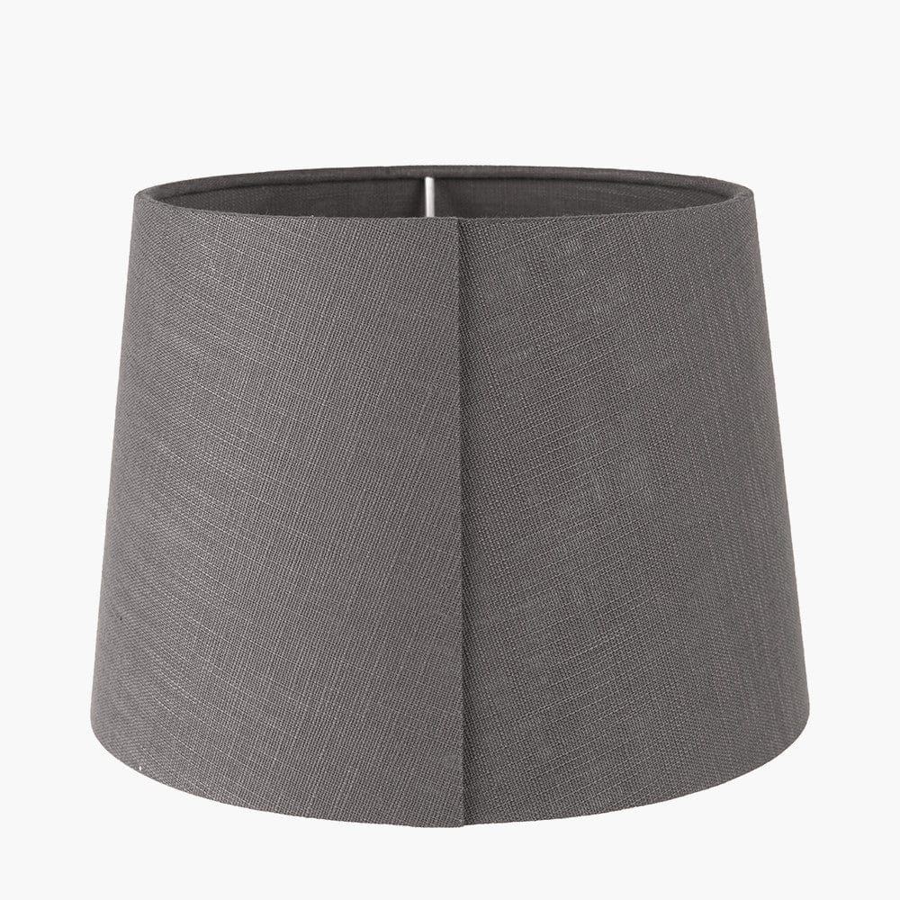 Lys 40cm Steel Grey Self Lined Linen Tapered Lampshade.