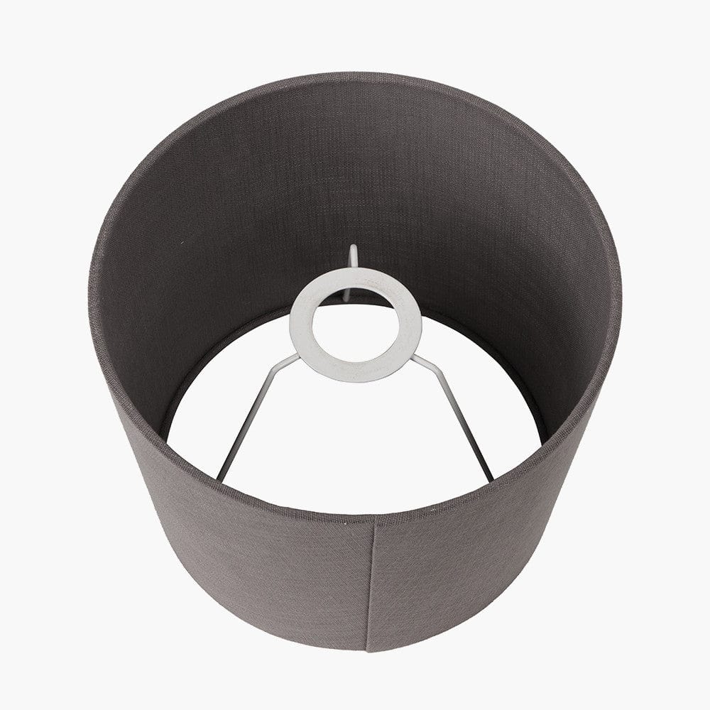Lys 40cm Steel Grey Self Lined Linen Tapered Lampshade.