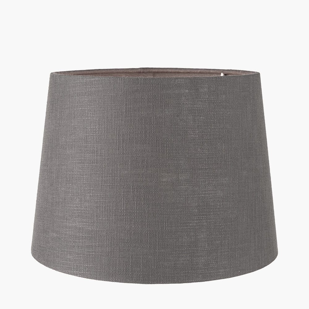 Lys 40cm Steel Grey Self Lined Linen Tapered Lampshade.