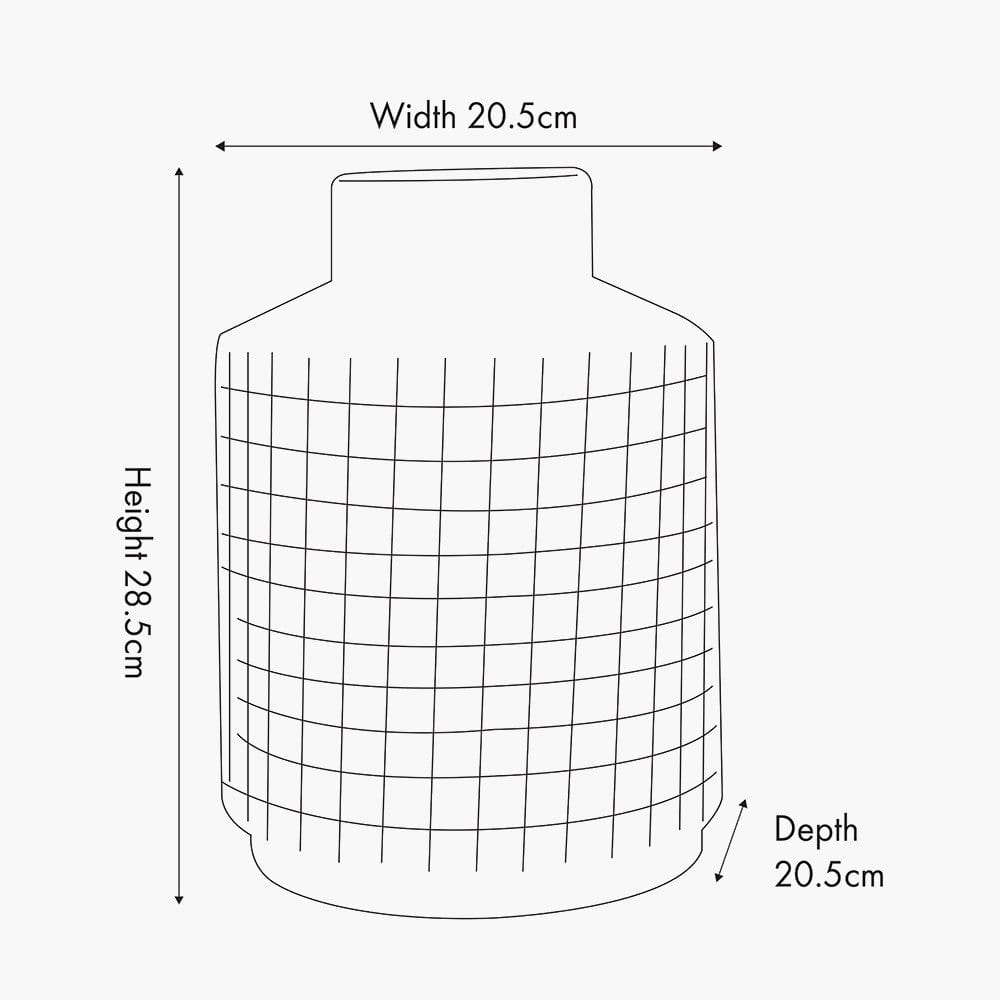 Malone Apricot Stoneware Square Design Vase.