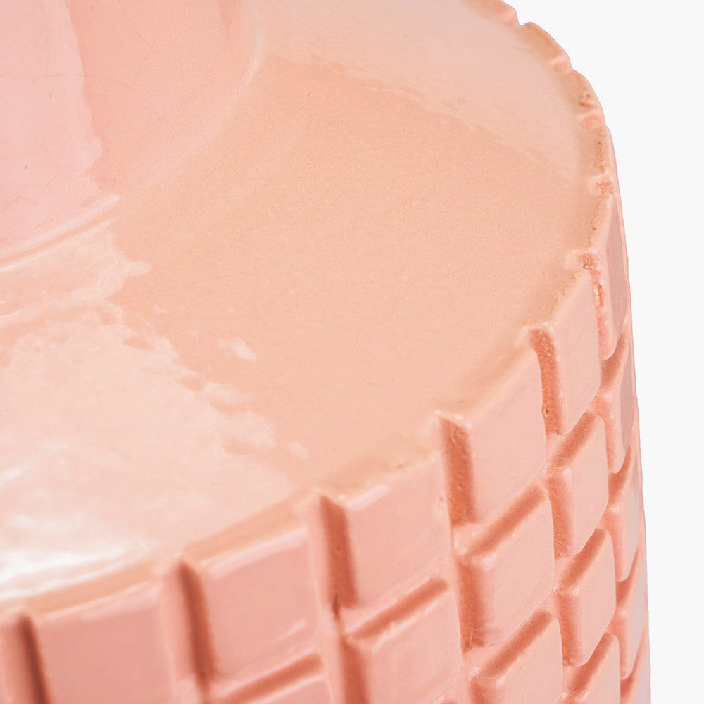 Malone Apricot Stoneware Square Design Vase.