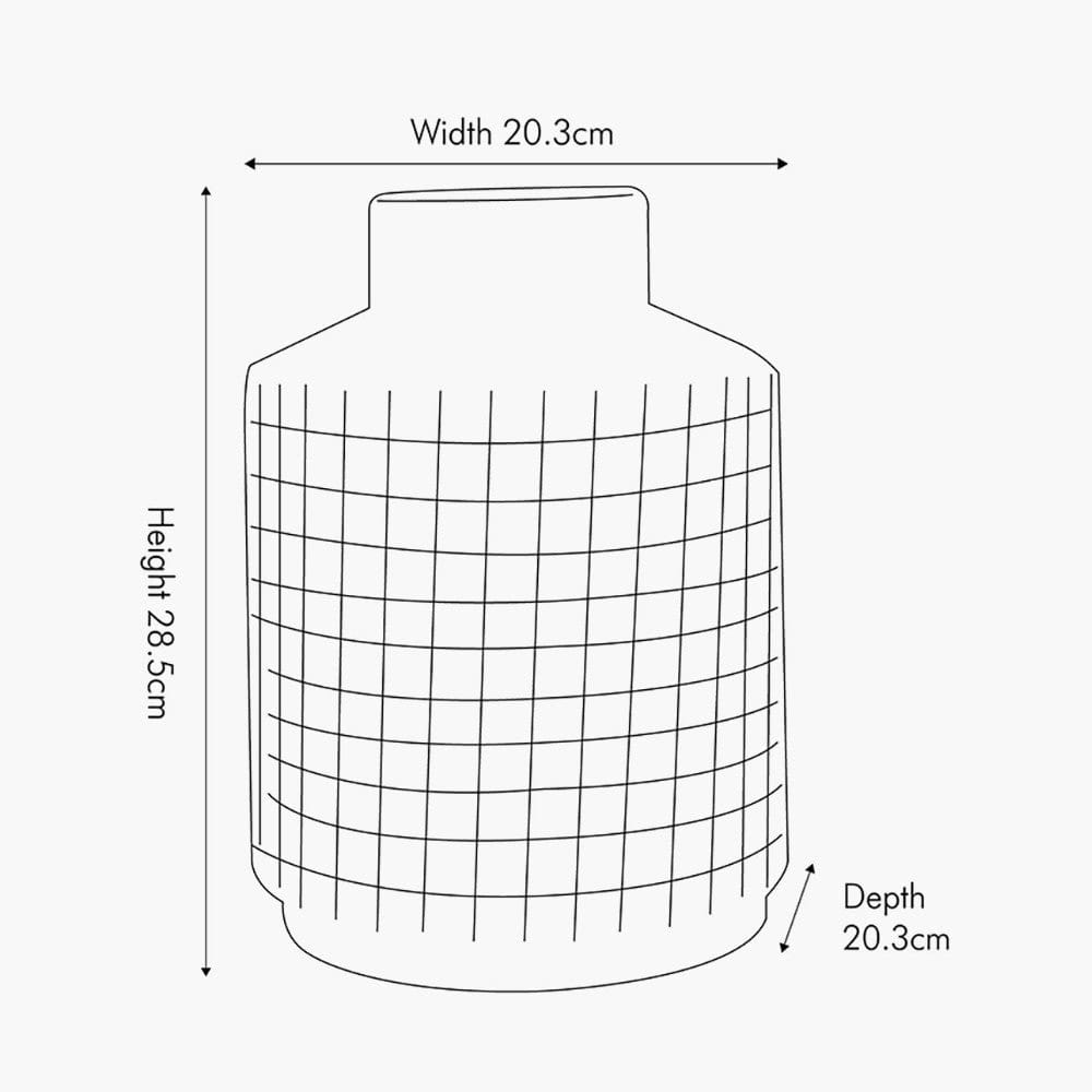 Malone Textured White Square Design Stoneware Vase.
