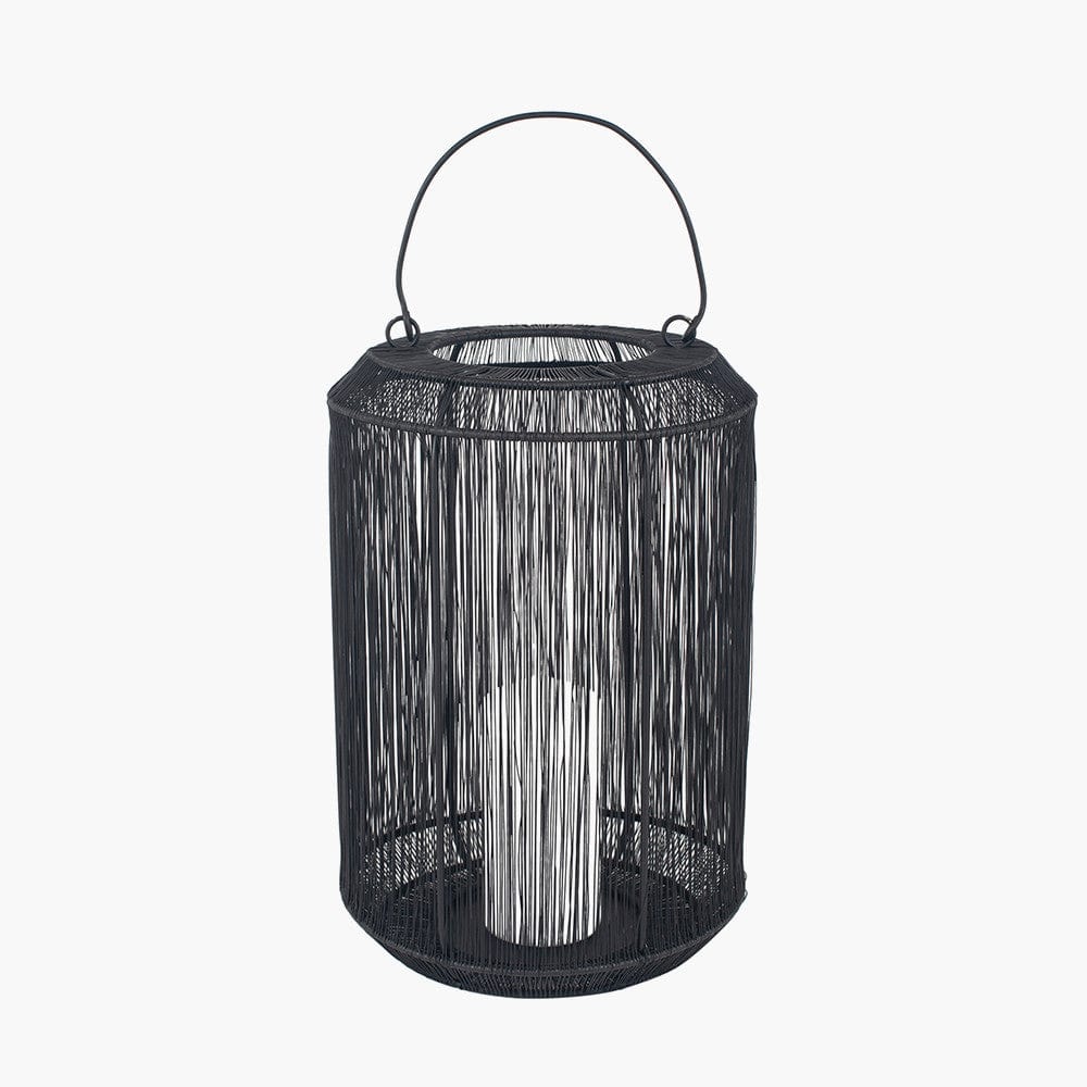 Pacific Lifestyle Accessories Matt Black Mesh Metal Round Lantern Large House of Isabella UK