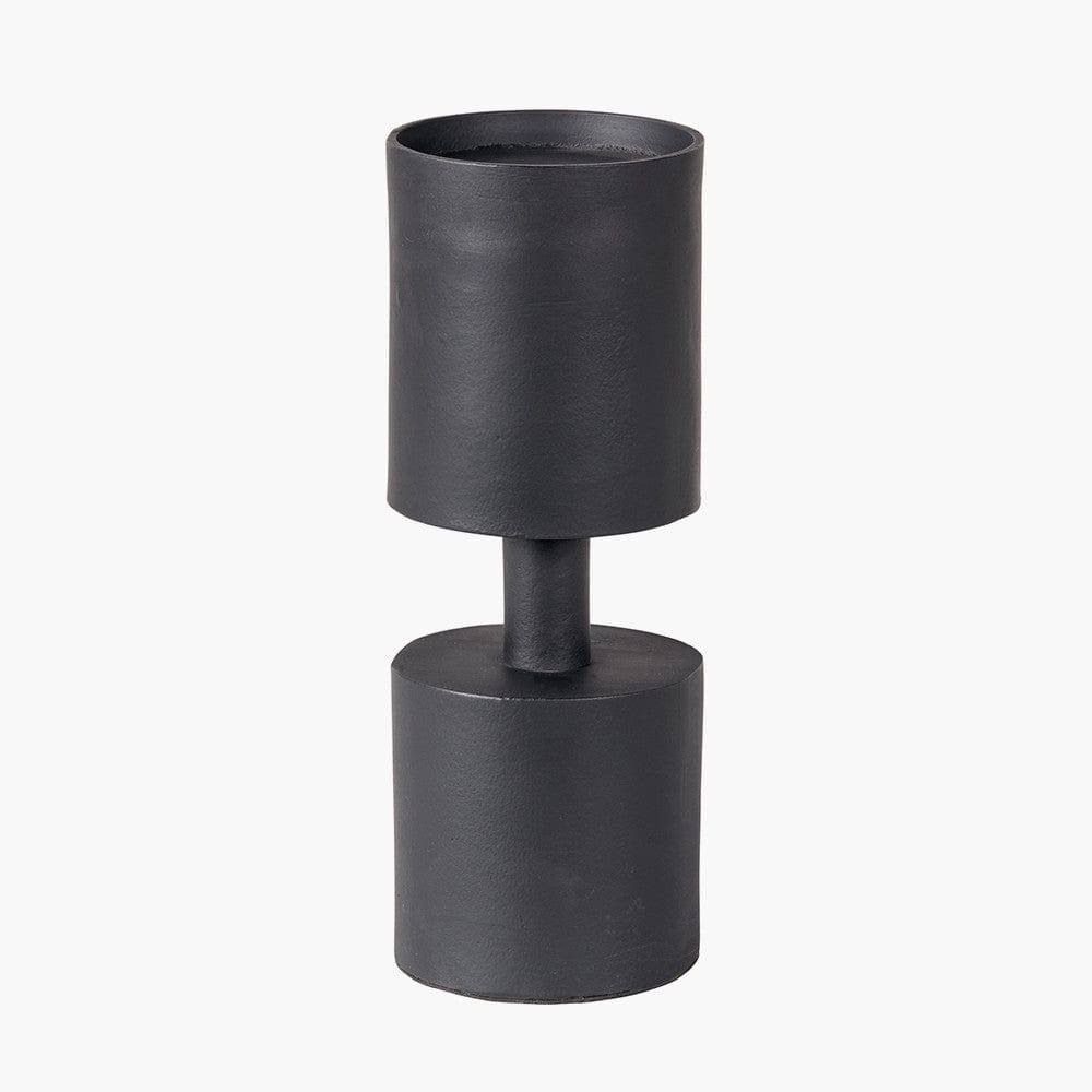 Matt Black Metal Pillar Candle Holder.