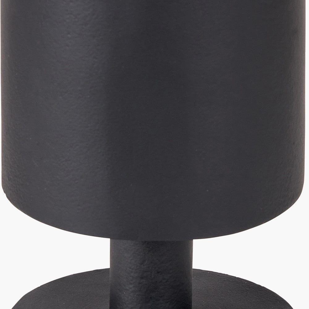 Pacific Lifestyle Accessories Matt Black Metal Pillar Candle Holder Large House of Isabella UK