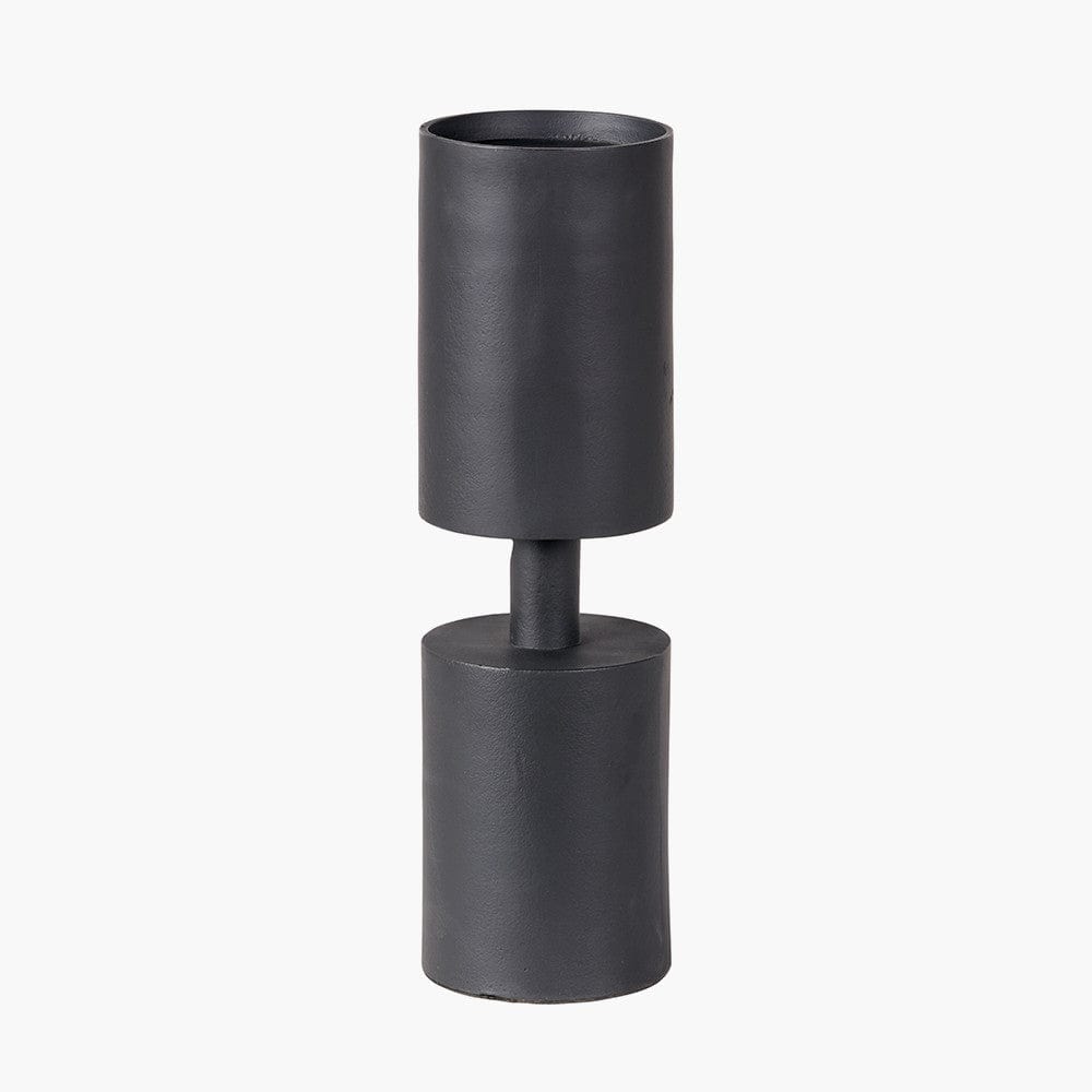 Pacific Lifestyle Accessories Matt Black Metal Pillar Candle Holder Large House of Isabella UK