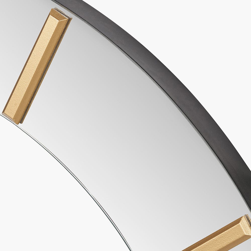 Mirror and Gold 2 Piece Open Wall Clock.