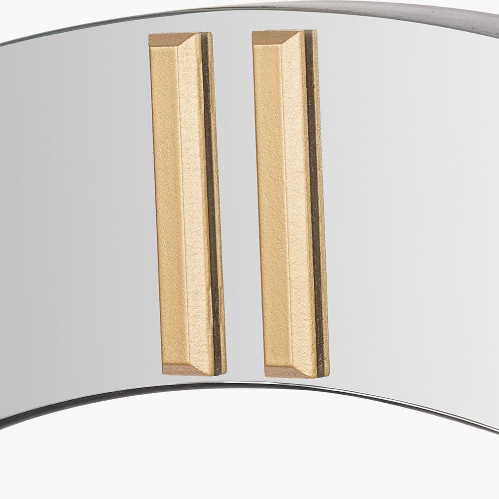 Mirror and Gold 2 Piece Open Wall Clock.